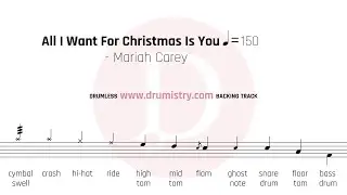 Mariah Carey - All I Want For Christmas Is You [Drumless Karaoke] Drum Score (No vocals backing)