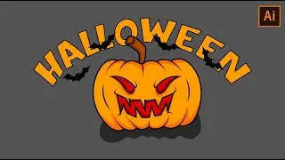 HALLOWEEN PUMPKIN DESIGN IN ADOBE ILLUSTRATOR