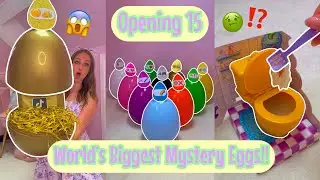 [ASMR] OPENING 15 *WORLDS BIGGEST* RAINBOW MYSTERY EGGS!!😱🥚🌈⁉️ (100+ SURPRISES!!🫢) Rhia Official♡