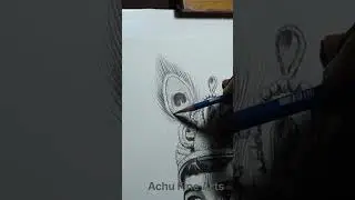 How to draw | Feather on Krishna's Head | Achu Fine Arts | Artist Achudan