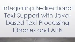 Integrating Bi-directional Text Support with Java-based Text Processing Libraries and APIs