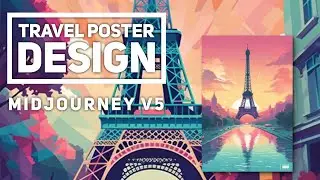 MidJourney V5 Prompts for vector art travel poster design