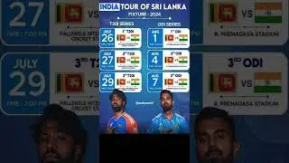 India tour of Sri Lanka 2024 Schedule #cricket #shorts