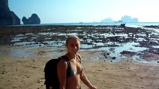 Необычный отлив на море в Таиланде