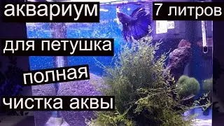 Подмена воды в аквариуме. аквариум  7 литров