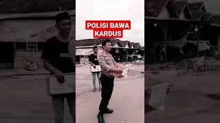 VIRAL POLISI BAWA KARDUS