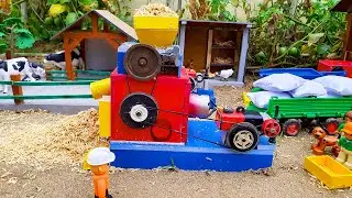 Diy mini tractor how to make mini wheat mill | heavy farming machine science project