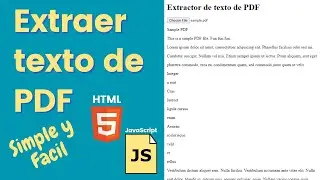 Como extraer texto de un #pdf en menos de 10 minutos | Tutorial Javascript