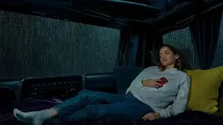 Rain sounds for sleeping - Night Thunderstorm in the Camping Car for Deep Sleep and Insomnia