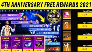 Free Fire 4th Anniversary Event | How To Claim 4th Anniversary Free Rewards | FF Anniversary 2021