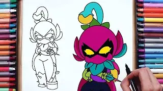 How to Draw LILY from Brawl Stars | New Mythic Brawler LILY | Step-by-Step Easy Drawing Tutorial