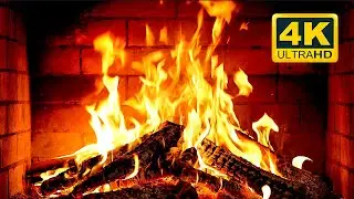 🔥 Cozy Fireplace 4K (12 HOURS). Fireplace with Crackling Fire Sounds. Fireplace Burning 4K