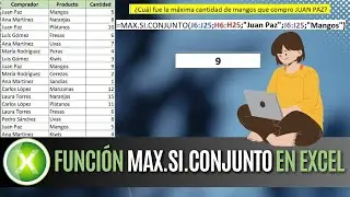 FUNCION MAX.SI.CONJUNTO EN EXCEL.