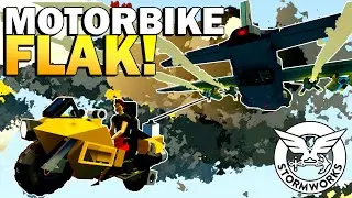 Flying Motorbike Hit By FLAK!  - Multiplayer Stormworks Gameplay w/ @CamodoGaming