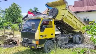 Truk Jomplang, Mobil Truk Pengangkut Bongkar Muatan Pasir Full Bak