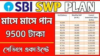 9500 টাকা করে মাসে পান l SWP for Monthly Income l SBI SWP Plan in Mutual Fund l Best SWP Mutual Fund