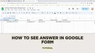 How to See Answer in Google Form