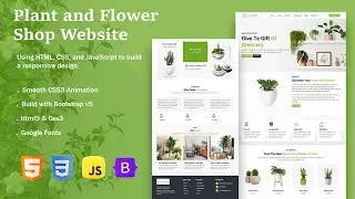 Create a Responsive Plants Website Design Using HTML CSS & JavaScript