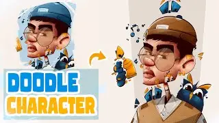 Step by step doodle character tutorial.