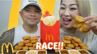 McDonald's Chicken Nuggets RACE Challenge | N.E Let's Eat