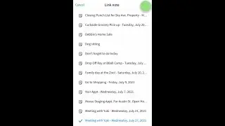 Link existing notes to a calendar event in the Evernote mobile app