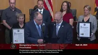 Proclamation recognizing National Preparedness Month, by Councilmember Katz w/ the County Executive