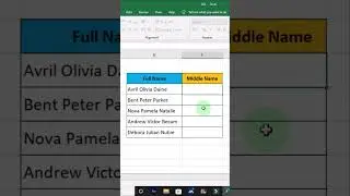Extract Middle Name in Excel 