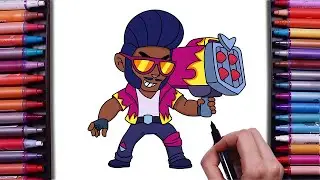How to Draw Brock From Brawl Stars | Hot Rod | Step By Step Easy Drawing Tutorial