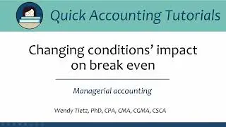 Changing conditions' impact on break even: Managerial accounting