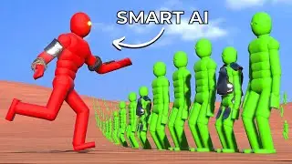 Smart AI Trains to Fight an NPC Ragdoll Army! (with active ragdoll physics)