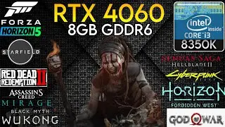 RTX 4060 + I3 8350K & 24GB Ram - Test In 15+ Games In 2024 !