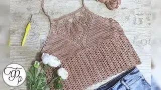 БЕСПЛАТНО! Подробное описание - ЛЕТНИЙ ТОП КРЮЧКОМ.