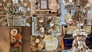 Thrifty Charm Decor:Shabby Chic, Vintage, Rustic Home and Wall Hangings Fall Decor #vintage #rustic