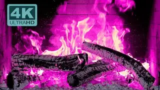 🔥🎃 Halloween Fireplace. Pink Fireplace with Crackling Fire Sounds