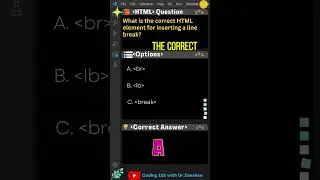 HTML Quiz 09: What is the correct HTML element for inserting a line break?  #html #htmlcss #shorts