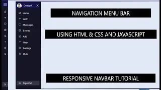 RESPONSIVE NAVIGATION MENU BAR USING HTML & CSS AND JAVASCRIPT HOW TO CREATE MENUBAR