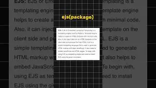 Thats why ejs is very popular in  backend (Nodejs). #programming #javascript #html #webdevelopment