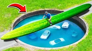 ПРОЕХАЛ ГЛУБОКУЮ ЯМУ С ВОДОЙ НА САМОМ ДЛИННОМ ОГУРЦЕ 🌊 ГТА 5 МОДЫ МУРКА