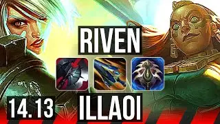 RIVEN vs ILLAOI (TOP) | 2300+ games, 9/2/4, Dominating | NA Master | 14.13