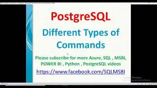 Postgresql Tutorials | Different Types of commands in postgresql | postgresql commands