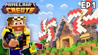 I Built the PERFECT Starter Workshop! | Minecraft Create Mod Episode 1