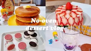 Vlog making no-oven desserts at home all day | No-oven