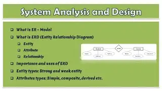 11 - System Analysis and Design | What is Entity Relationship Diagram (ERD) | What is ER-Model