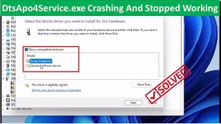 Fix DtsApo4Service exe Crashing And Stopped Working