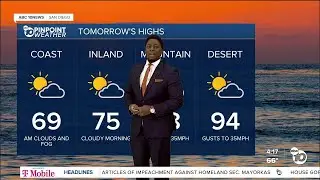 ABC 10News Pinpoint Weather with Moses Small: Spring-like weather ahead