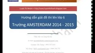 [Đáp án] Đề thi Toán vào lớp 6 trường Amsterdam 2014-2015 - Luyện Thi Nhanh