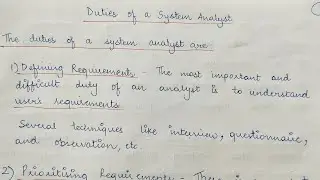 Duties of a System Analyst