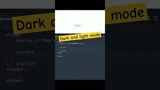 Create dark and light mode using HTML CSS & JavaScript #htmlfullcourse #htmlfulltutorial #javascript