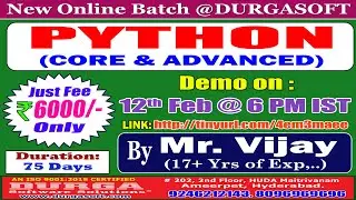 PYTHON Online Training @ DURGASOFT