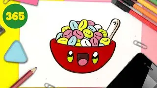 HOW TO DRAW A CUTE BOWL OF CEREALS KAWAII 💖 Cute drawings 💖